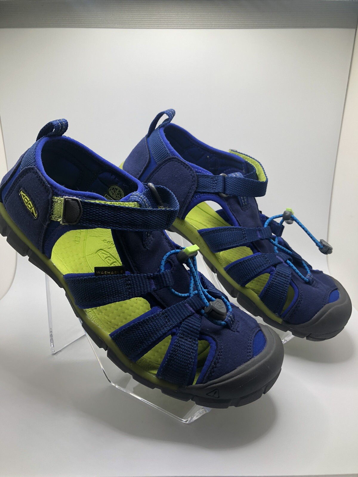 Scarpe sandali KEEN ragazzo Seacamp II CNX scarpe da acqua sandali taglia 5 cinturino bungy blu