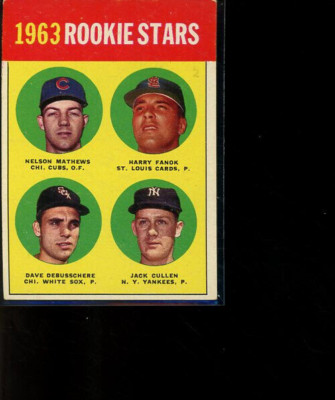 1963  Topps Mathews / Fanok / DeBusschere / Jack Cullen RS, Rookie,  #54