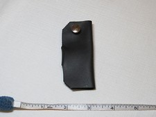 Handmade leather key holder black with silver tone snap 3.25" X 1.5"