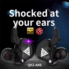 Original QKZ AK6 Copper Driver Hifi Wired Earphone 3.5MM Race Sport Headphone Ba