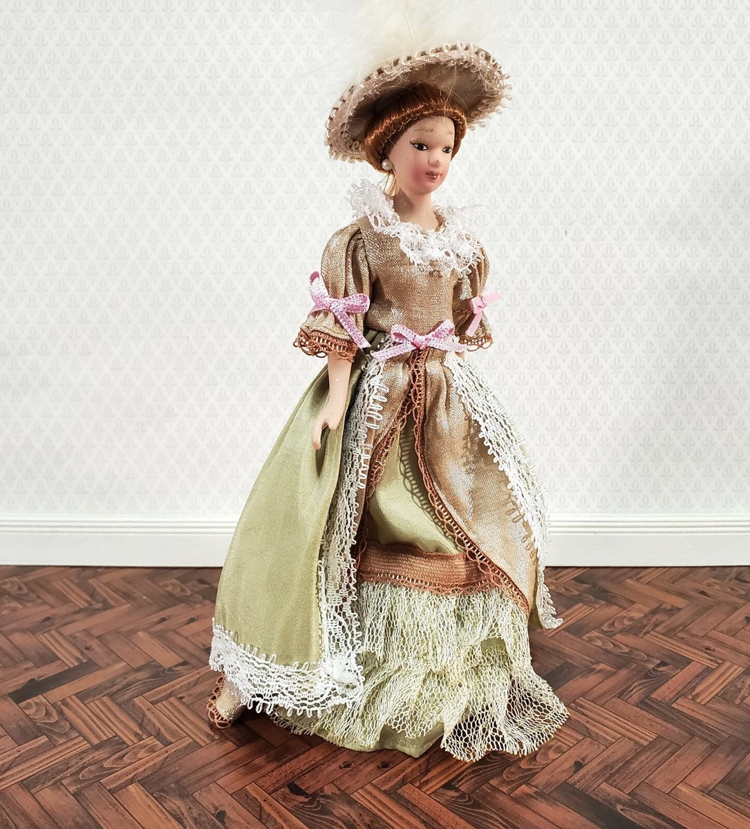 Dollhouse Victorian Doll Porcelain Fancy Lace Dress and Hat 1:12 Scale Miniature | eBay Dollhouse Victorian Doll Porcelain Fancy Lace Dress and Hat 1:12 Scale Miniature | eBay