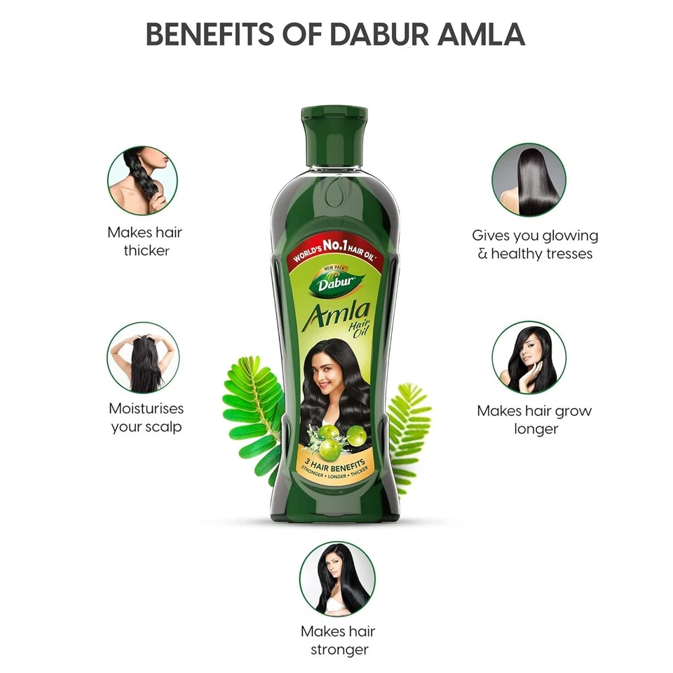 Aceite capilar Dabur Amla - Controla la caída del cabello, fortalece el cabello - Promueve el crecimiento del cabello Foto 4 de 4