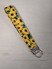 Sunflower /Wristlet/ Key Fob/ Keychain/ Car Accessory Handmade