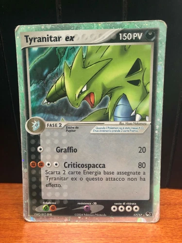 POKEMON TYRANITAR EX 17/17 HOLO POP SERIES 1 2004 RARE ITALIAN CARD