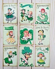 9 Retro Style St. Patty's Handmade Pocket Letter Cards Scrapbooks Journal Crafts