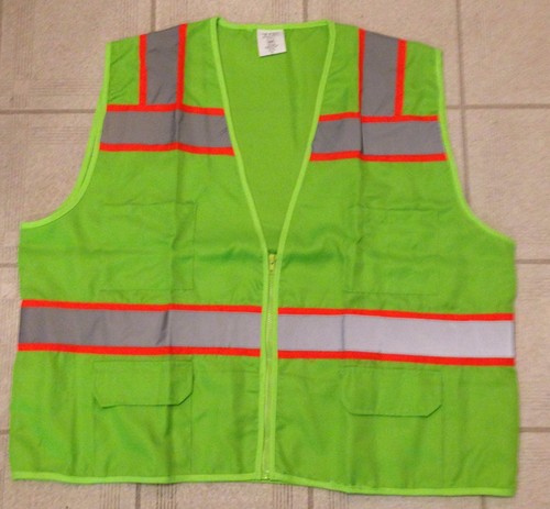 High Visibility Reflective Safety Vest for Surveyor Road Work Neon Green 4XL - Picture 3 of 4