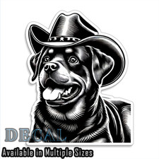 Rottweiler Dog Cowgirl Decal Sticker