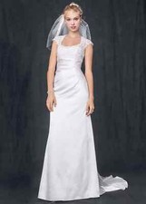 Davids Bridal T3342 Ivory NWT Size 16 charmeuse sheath gown