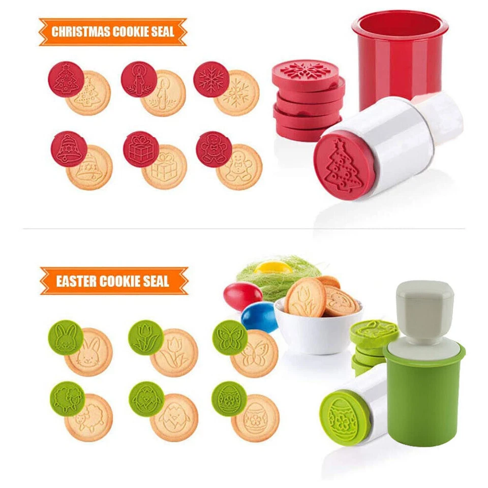 6Pcs/Set Tools Biscuit Mould With 6 Patterns Cutter Mold Cookie Stamp Christmas - image 2 of 4