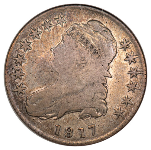 1817 50C O-105 R6 No Obv Crack ANACS VG10 Capped Bust Half Dollar