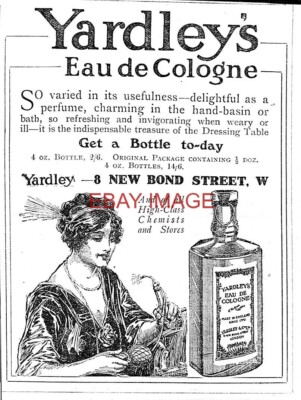 1919 Reklame YARDLEY'S ''Eau de Cologne'' #2 Original kleiner Parfum Druck Ad 734/49
