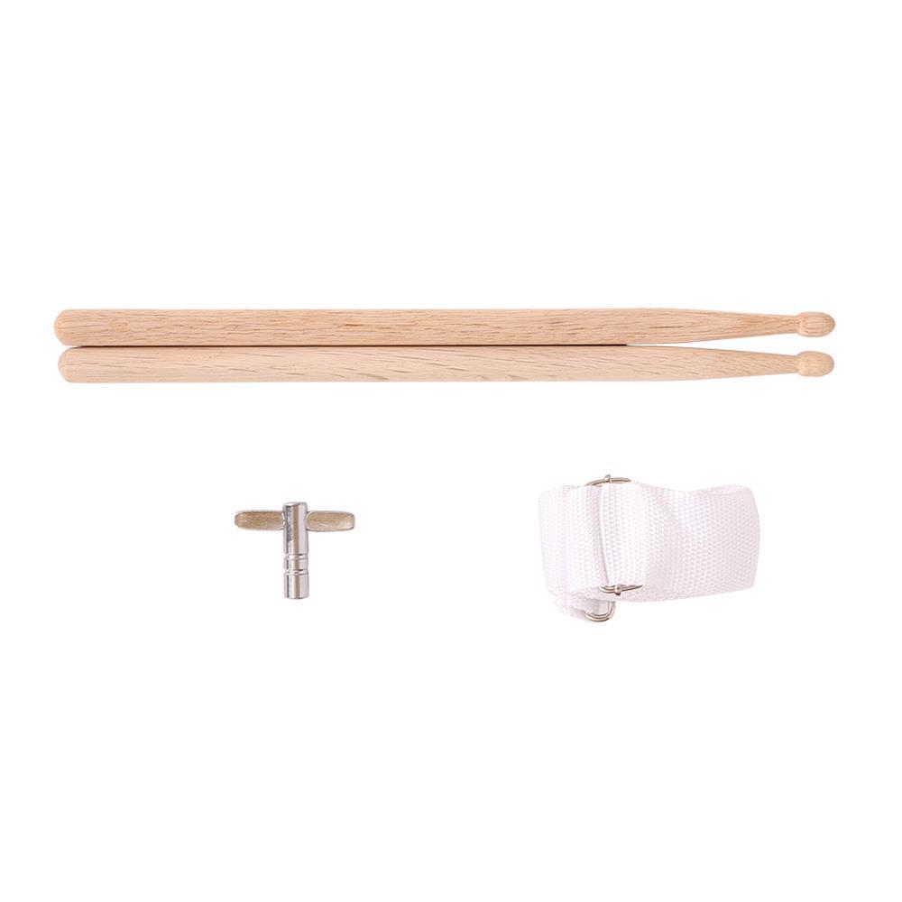 Glarry Wood Color Snare Drum 10"x6" With Drumstick Strap Percussion Kit