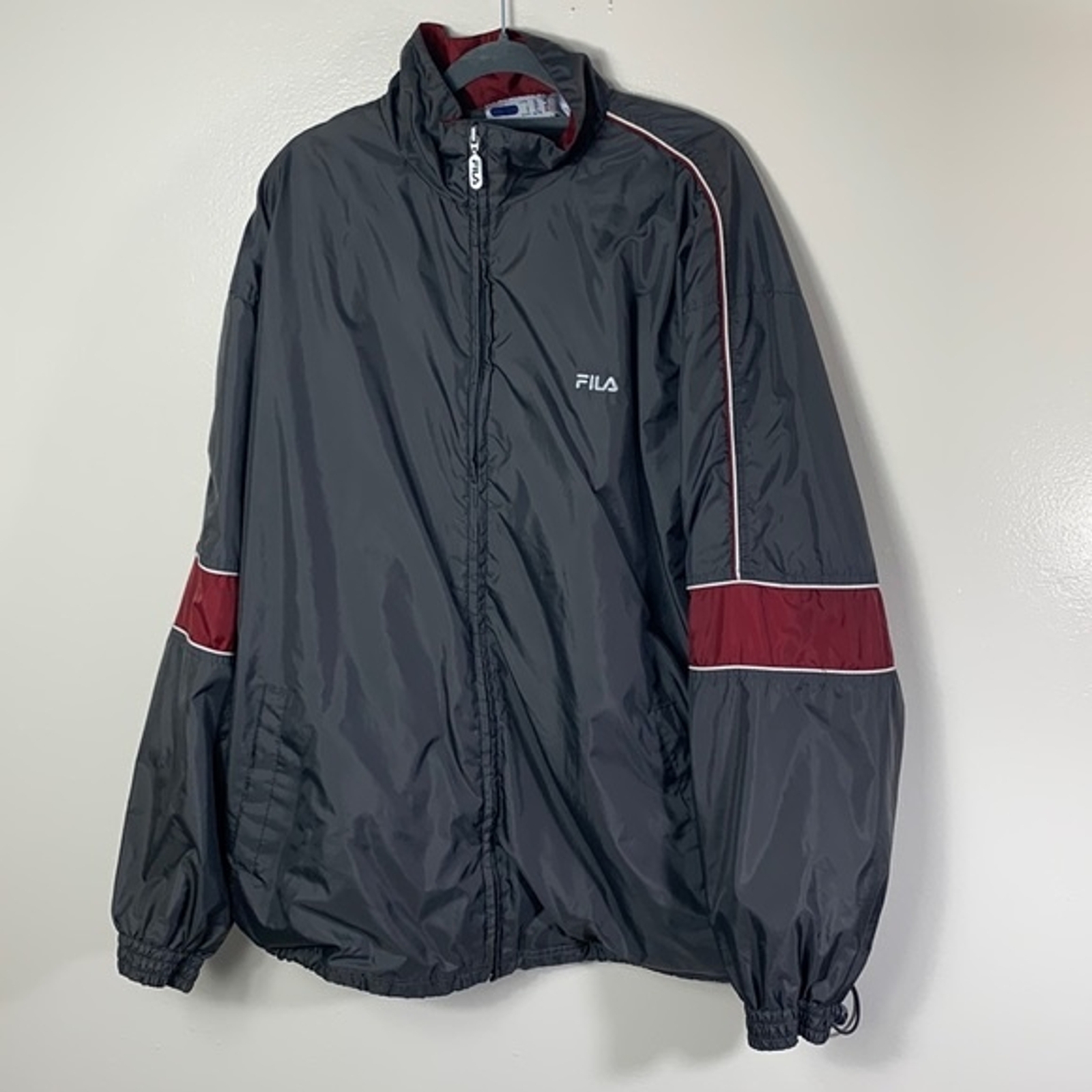 FILA Giacca Uomo Windbreaker Grigia Leggera Taglia XL