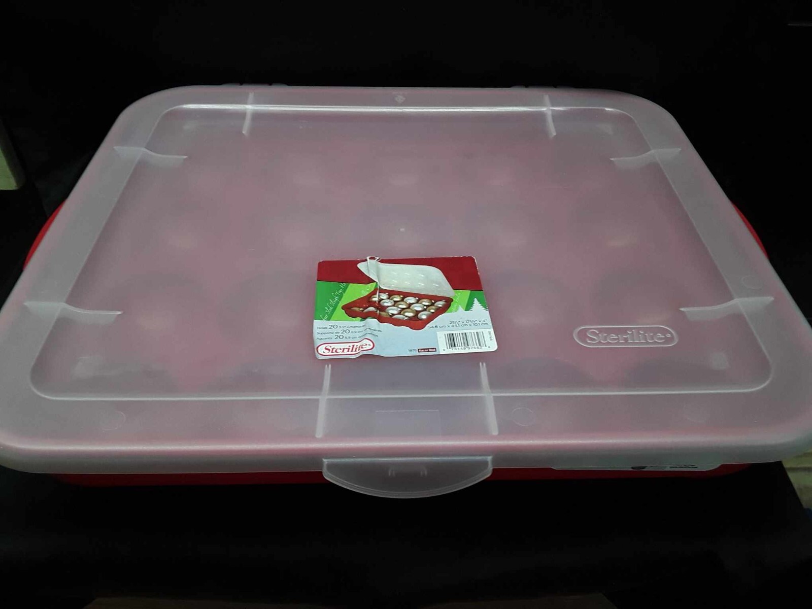 Sterilite Christmas Ornament Storage Case, Series 1976, Size 21.50" x