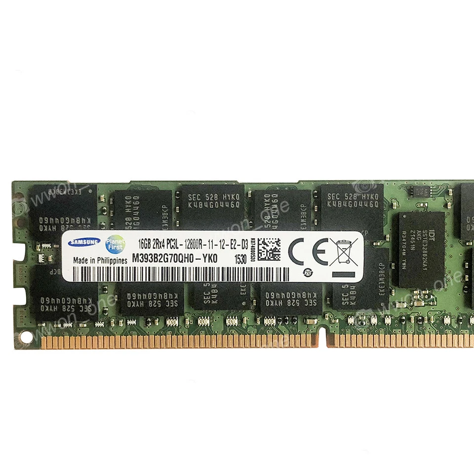 Samsung 32GB 2X16GB PC3L-12800R DDR3-1600Mhz 1.35V 240Pin ECC REG Server Memory - Image 3 of 4