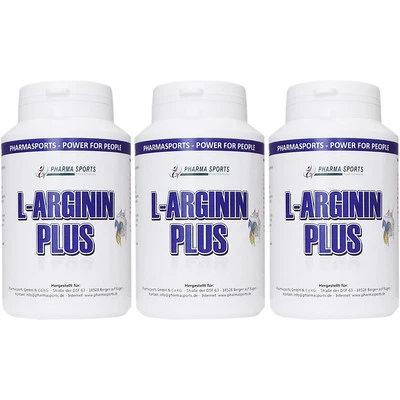 PHARMASPORTS 3 Packungen Arginin Plus Complex mit L-Arginin Citrullin OPC Taurin Norvalin
