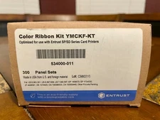 GENUINE ENTRUST/DATACARD SP/SD 300-PANEL YMCKF-KT COLOR RIBBON KIT 534000-011