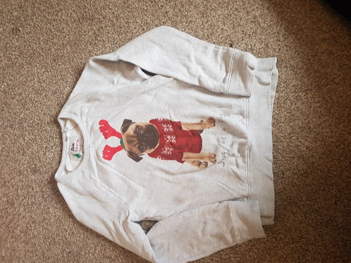 Kids pug top christmas jumper