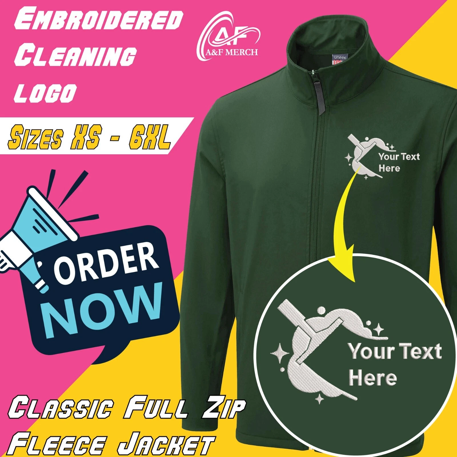 Personalised Embroidered Cleaning Staff SoftShell Jacket Housekeeping Uniform