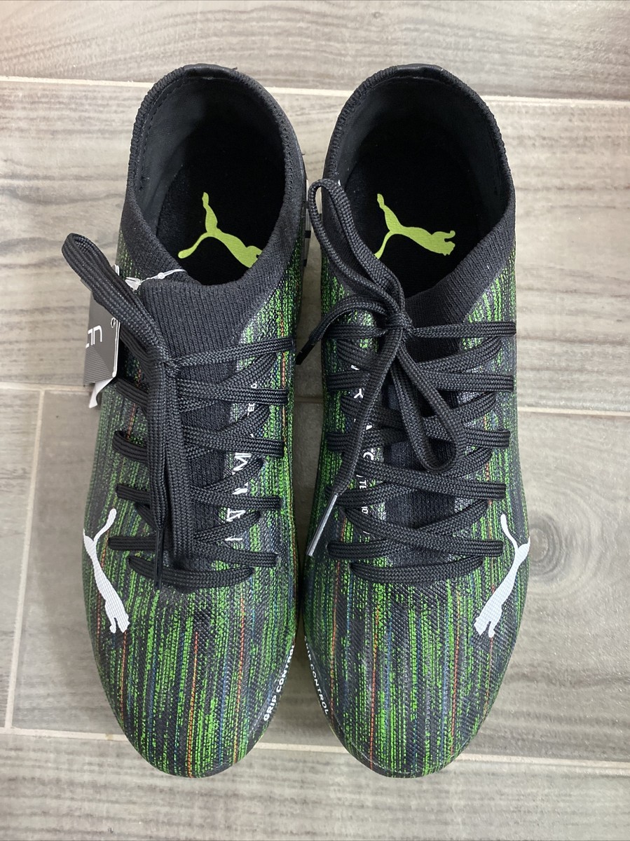 PUMA Ultra Fg/Ag Men Size Soccer Shoes Black/White Yellow Alert  106300 02