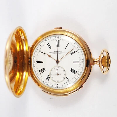 LONGINES - übergroße Taschenuhr in 18 ct Gold - Minutenrepetiton & Chronograph - Bild 1 von 4