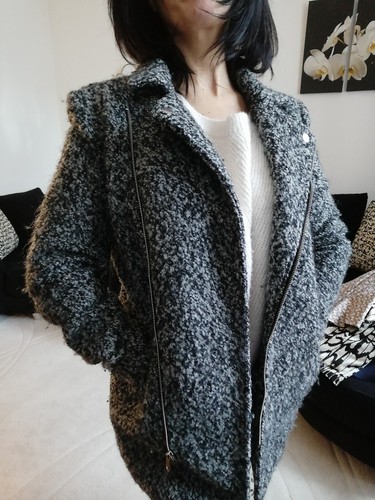 Manteau Court Cop Copine 'Mesa' - Taille 36 - Gris Chiné - Occasion Très Bon état