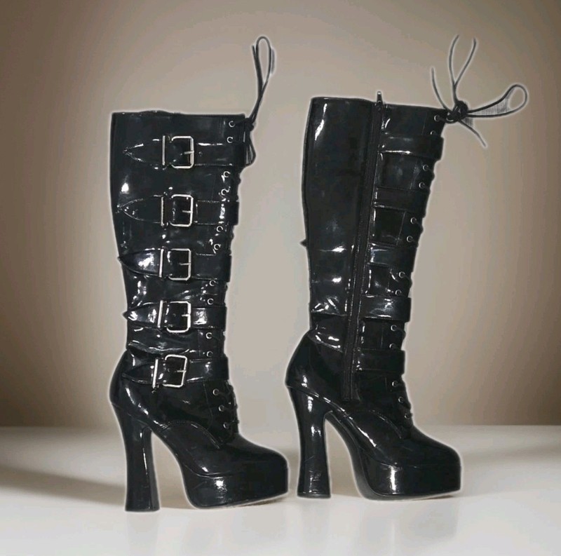 women's knee high platform boot size 6