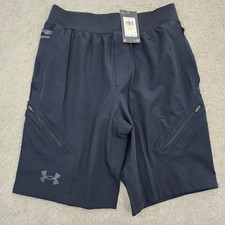 Under Armour Men Medium 10" UA Unstoppable Cargo Shorts Black 1374765 001