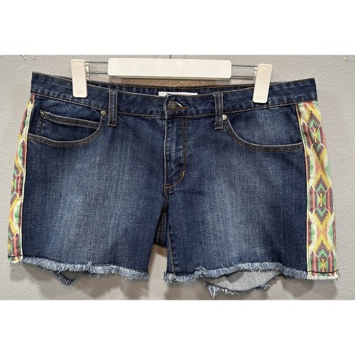 Stetson, Stetson Western Shorts Women's Size 12 Blue Denim Raw Hem Zip Button 5 Pockets