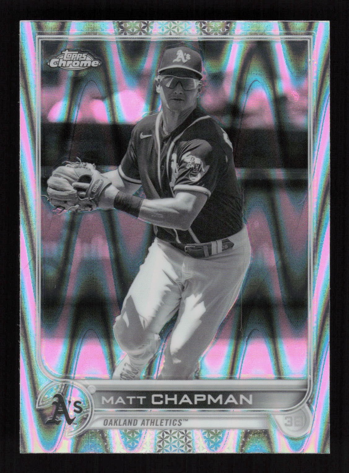 Matt Chapman 2022 Topps Chrome Sonic Black & White RayWave #168 Athletics
