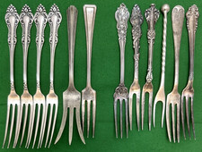12 Pc Antique to Vintage Silverplated 4.5" - 5" STRAWBERRY & LEMON FORKS