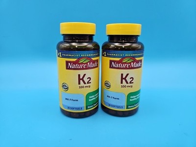 Nature Made Vitamin K2 100 mcg 30 Softgels Diet Supplement Exp Sep 2027 Lot Of 2
