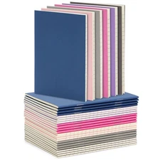 24-Pack Mini Writing Journals Pocket Notebook Lined, Soft Cover 6 Colors, 3.5x5"