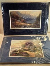 Thomas Kinkade L’Artique Prints “New Day Dawning” & “Mountain Cabin” 008685