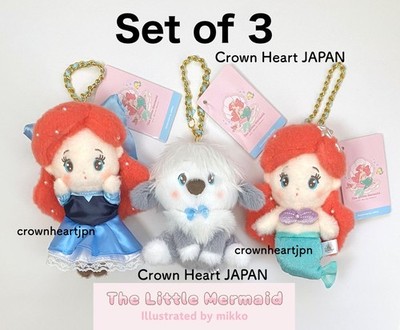 Disney Store Japan Little Mermaid by mikko Plush Keychain Set of 3 - Ariel Max