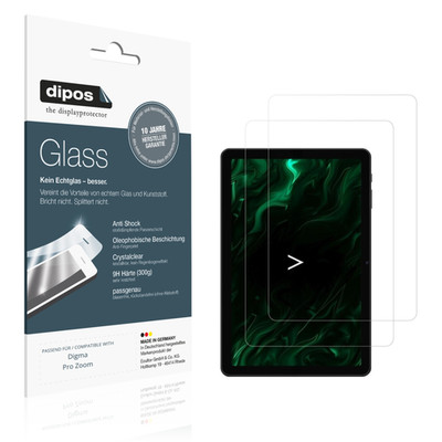 2x Schutzfolie für Digma Pro Zoom - Anti-Shock 9H Folie dipos Glass