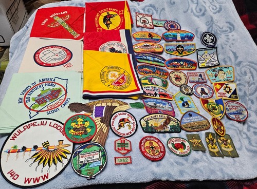 Vintage Boy Scout Assorted patches & neckerchiefs collection ☆☆40+ ITEMS☆☆