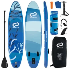 11'x30''x6'' Inflatable Stand Up Paddle Board w/Premium SUP Accessories Backpack