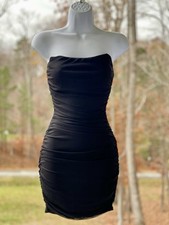 Womens Strapless Ruched Bodycon Dress (Size XS)