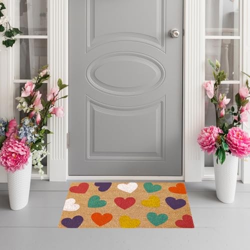 Fußmatte Valentinstag Natur Kokos Bunt Süßigkeiten Herz Willkommen Fußmatte - Bild 7 von 7