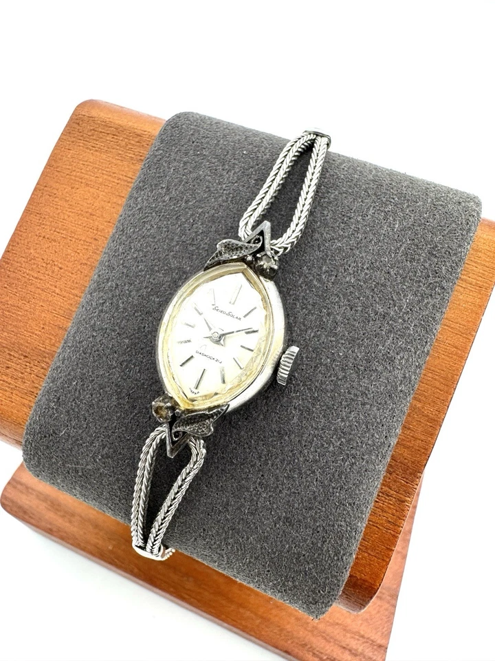 Reloj Seiko Solar Mujer Manual 21Jewels 10-7500 14mm De Japón -e328 Foto 2 de 4