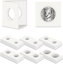 120 Pieces Self Adhesive Coin Flips Cardboard Coin Holder 6 Sizes 2" X 2" Curren