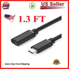 1/3/6 Feet Type C USB 3.1 Male to USB-C Female Extension Data Cable Cord Black