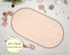 Crochet Moses Basket Base 65x35cm 10mm holes Wooden Bottom For Baby Cradle 