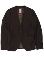 Giacca blazer uomo Zara 2 bottoni EU 48 medio nero poliestere DK04
