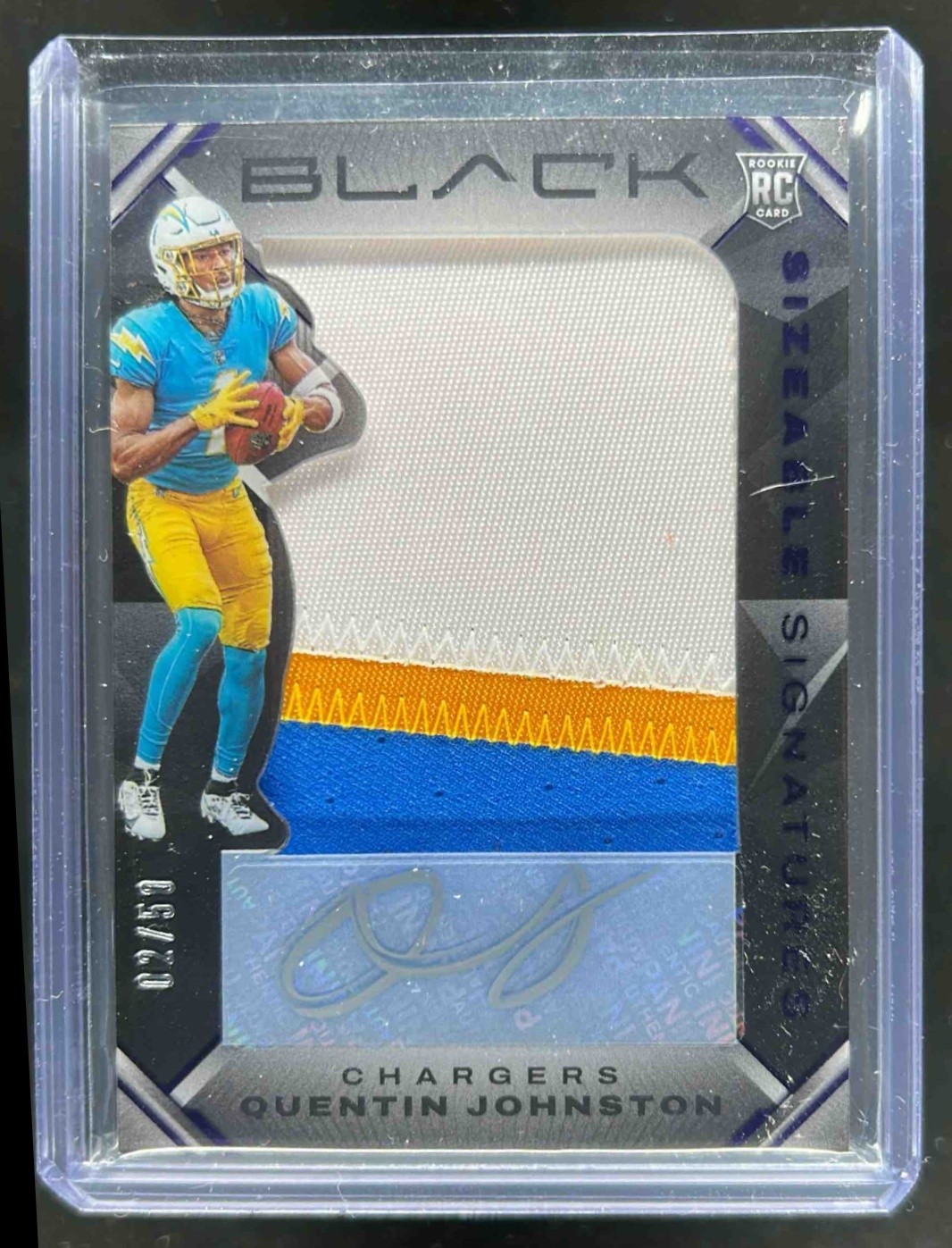 Quentin Johnston Panini Black Sizeable Signatures Rookie Jersey #SSRJ20 Royal