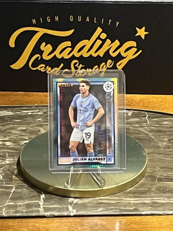 2022-23 Topps Chrome Merlin UEFA Julian Alvarez RC Aqua Prizm Refractor #94