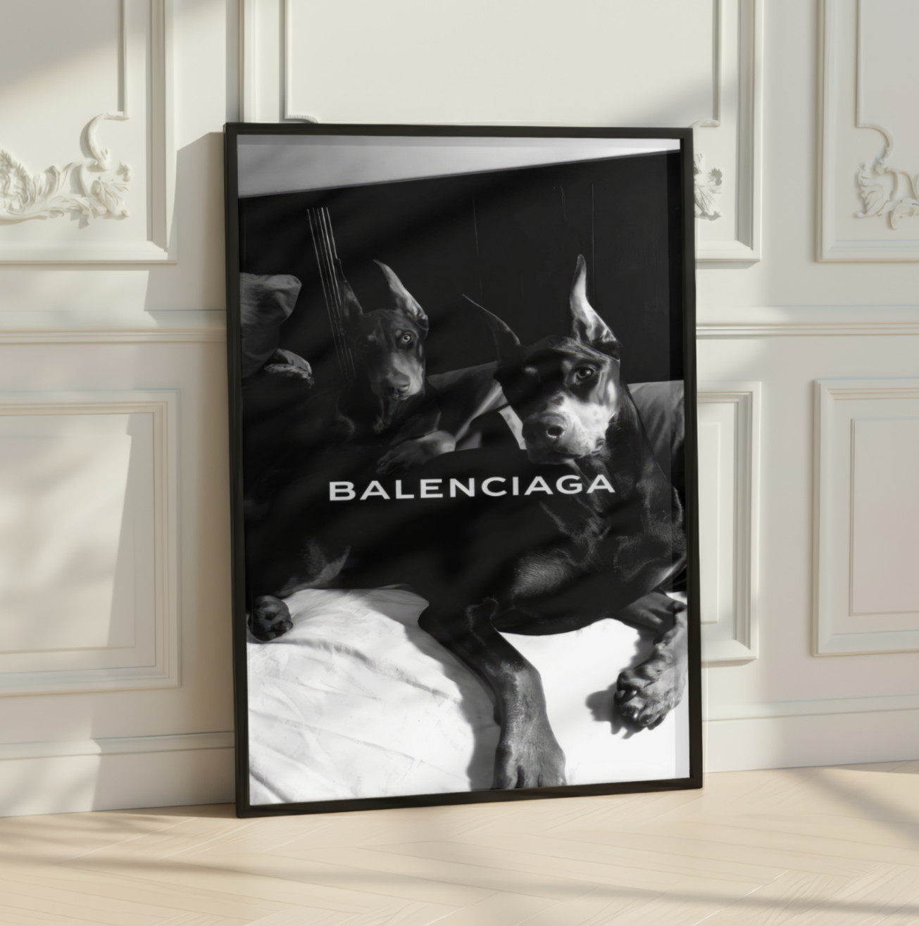Balenciaga Doberman Wall Art Print – Luxury Fashion Dog Poster
