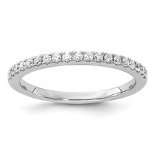14K White Gold 1/4 Ct Round Diamond Women Wedding Band Ring Size 7