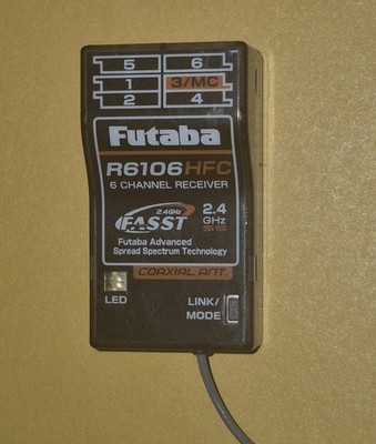 Futaba R6106HFC FASST 2.4ghz RC Model Airplane Receiver, Lightly Used Excellent 